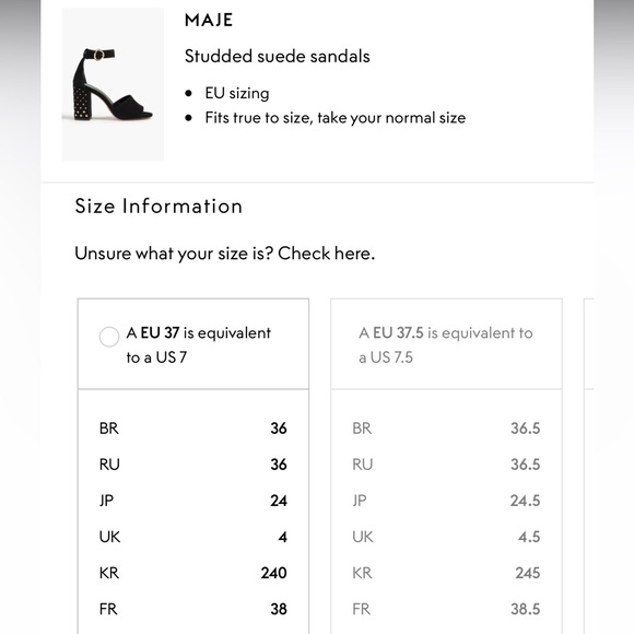 New! MAJE Paris Studded Block Heel Suede Sandals - Picture 12 of 12